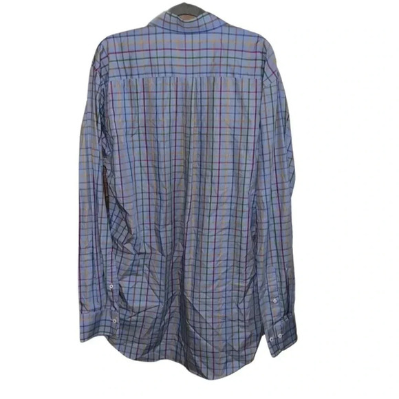 Peter Millar Blue MultiColored Plaid Long Sleeve Button Down Shirt Size Large T - Picture 3 of 9